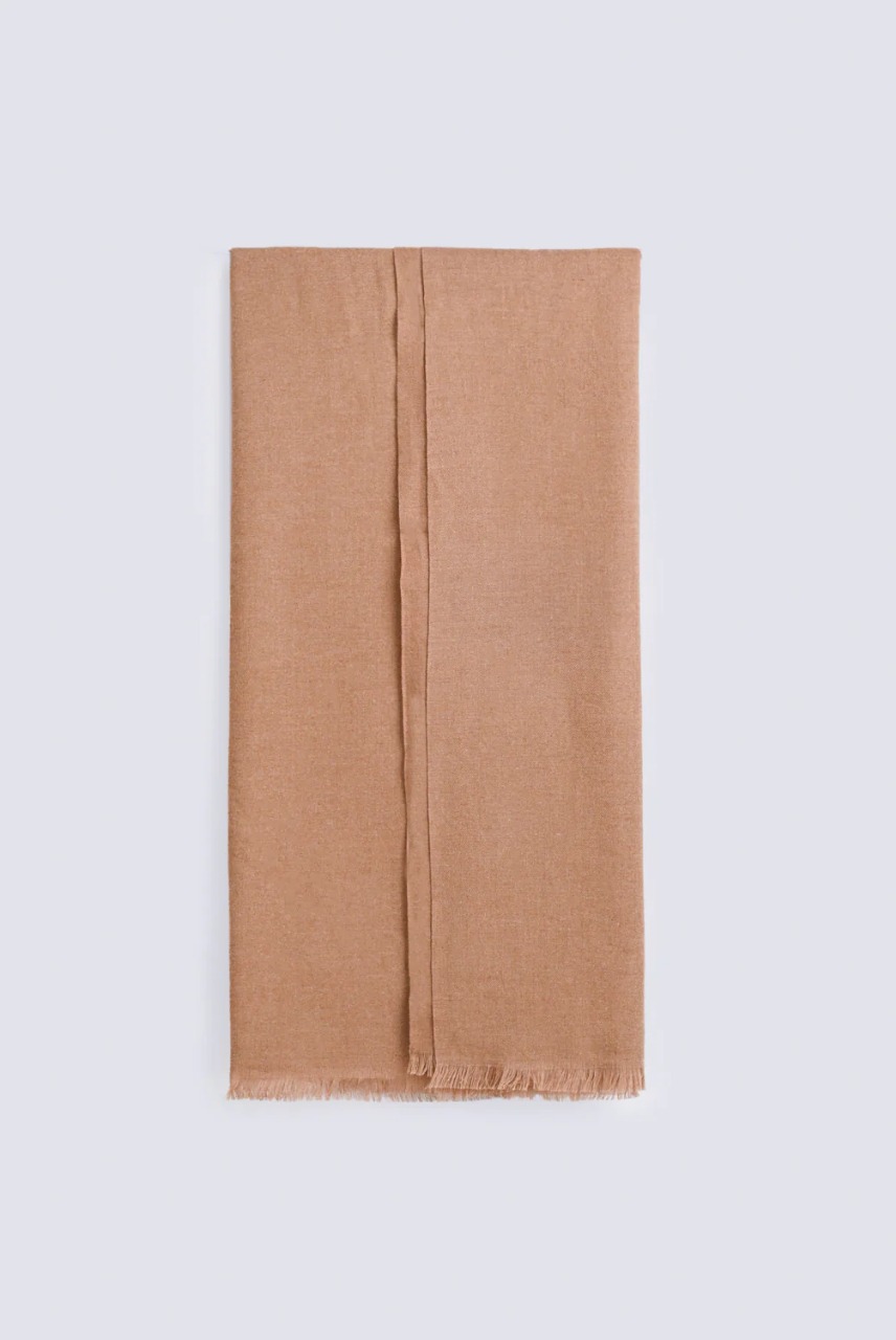 Khaki Plain Wool Scarf