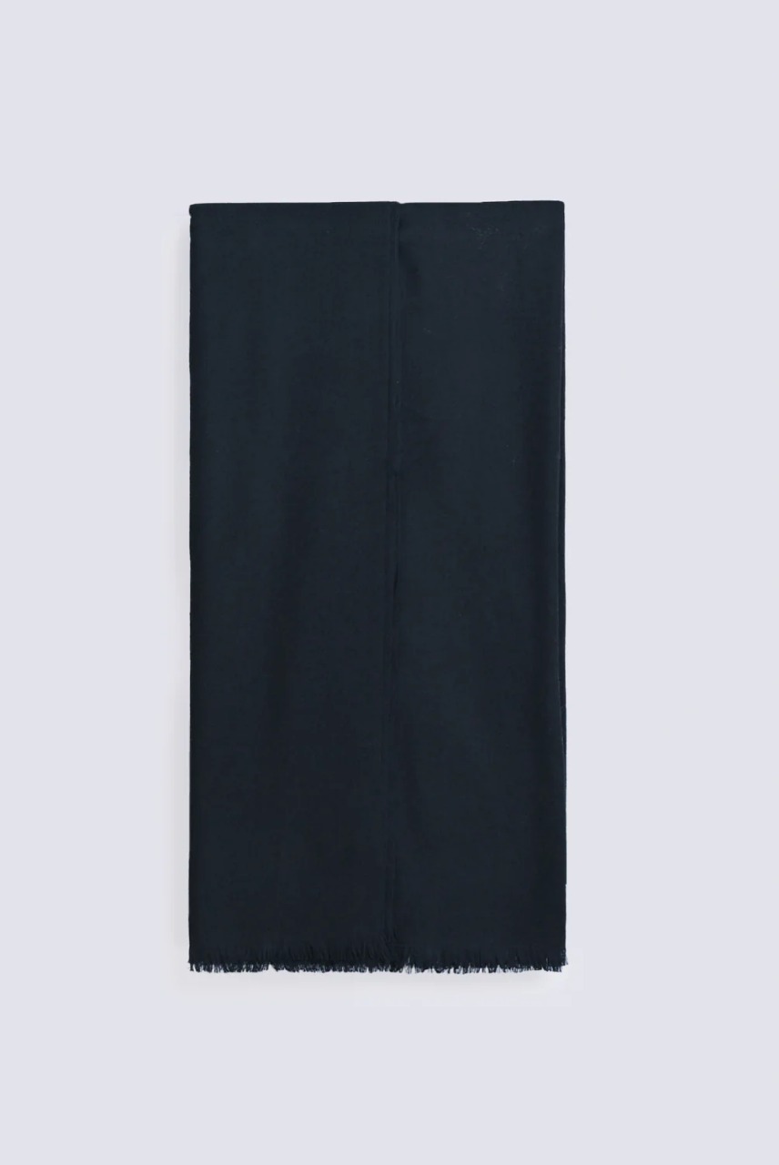 Black Plain Wool Scarf