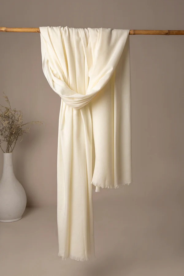 Off-White Plain Shawl
