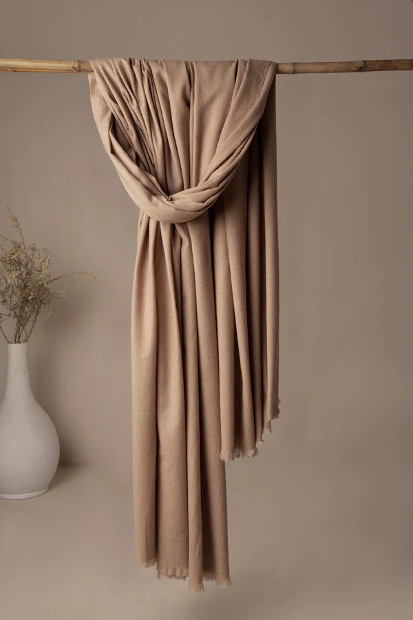 Light Brown Plain Shawl