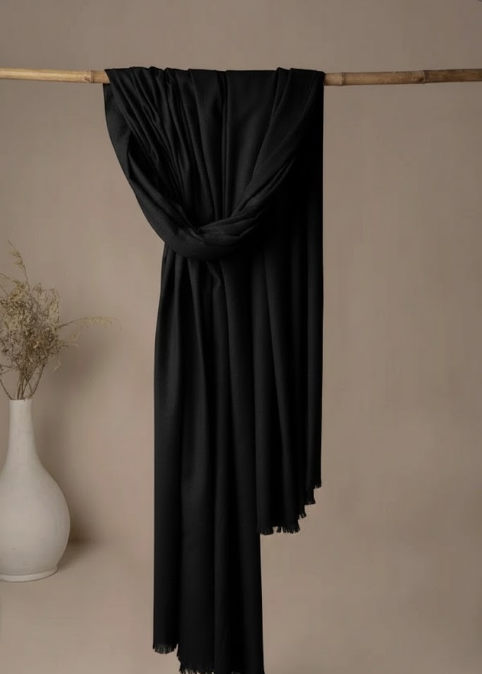 Black Plain Shawl